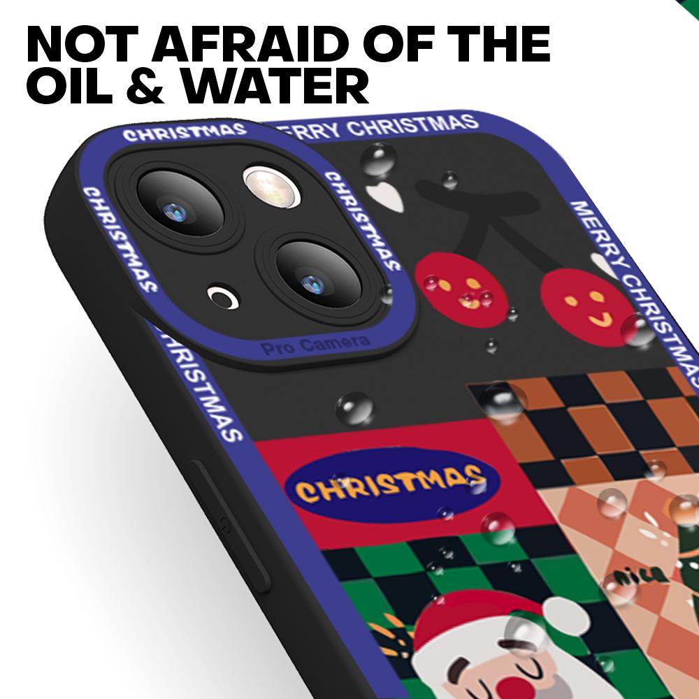 Для iPhone 16 15 14 Pro Max Redmi Note 13 12 Pro Samsung S25 S24 Ultra A13 A14 A15 A16 Полный защитный объектив Мягкий силиконовый чехол с рождественским узором