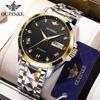 OUPINKE Новые часы, автоматические механические часы из нержавеющей стали, деловые полые водонепроницаемые часы высокого класса