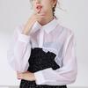 Women Long Sleeve Fake Collar Female Lapel Button Down Half Top Blouse Shirt Detachable Collar Autumn Sweater False Collar