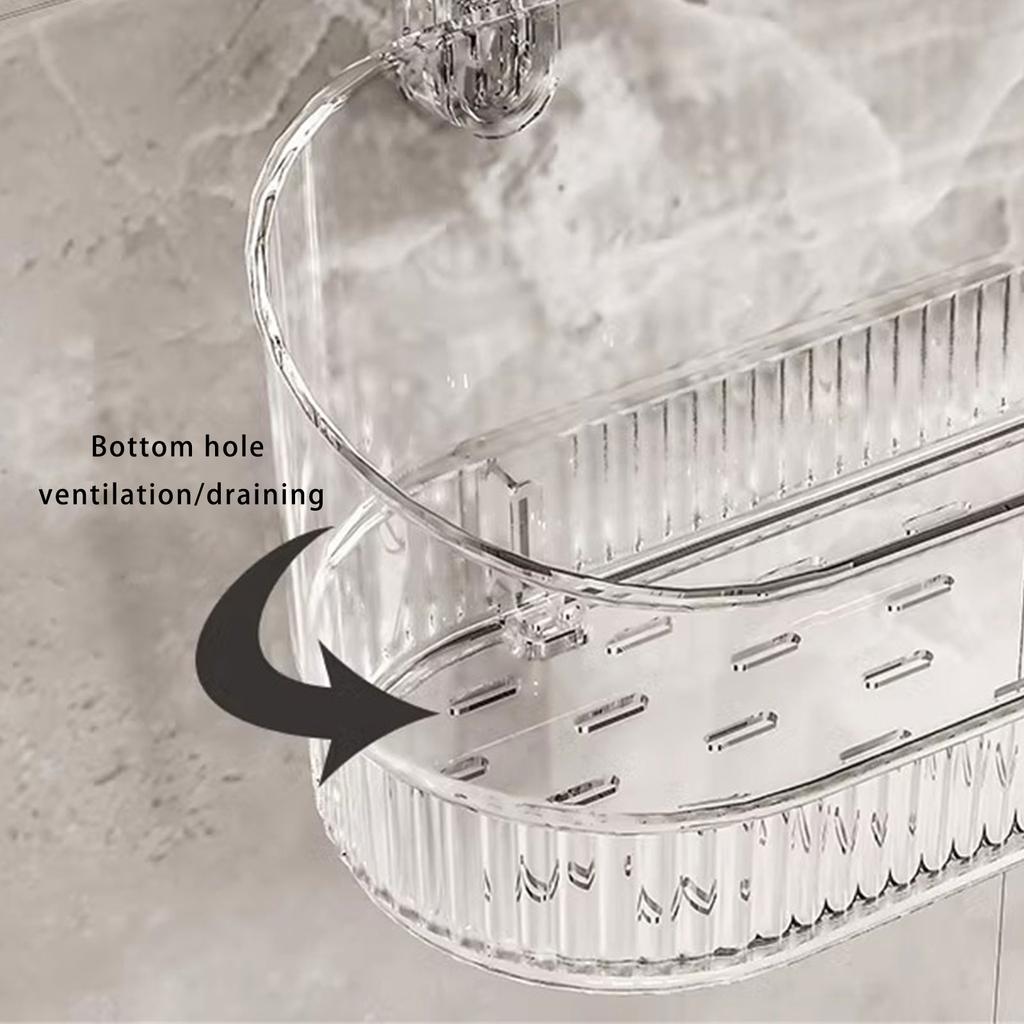 Мощная присоска Стеллаж для хранения Прочный пластиковый присоска Полка Стеллаж для хранения Для ванных комнат Кухонь и Спален