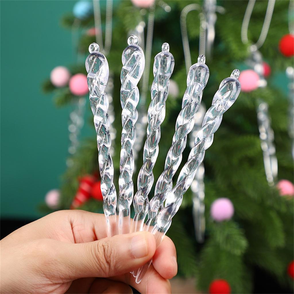Рождественские украшения Рождественские палочки для льда Прозрачные снежинки Ледяная кромка Акриловые искусственные ледорубы