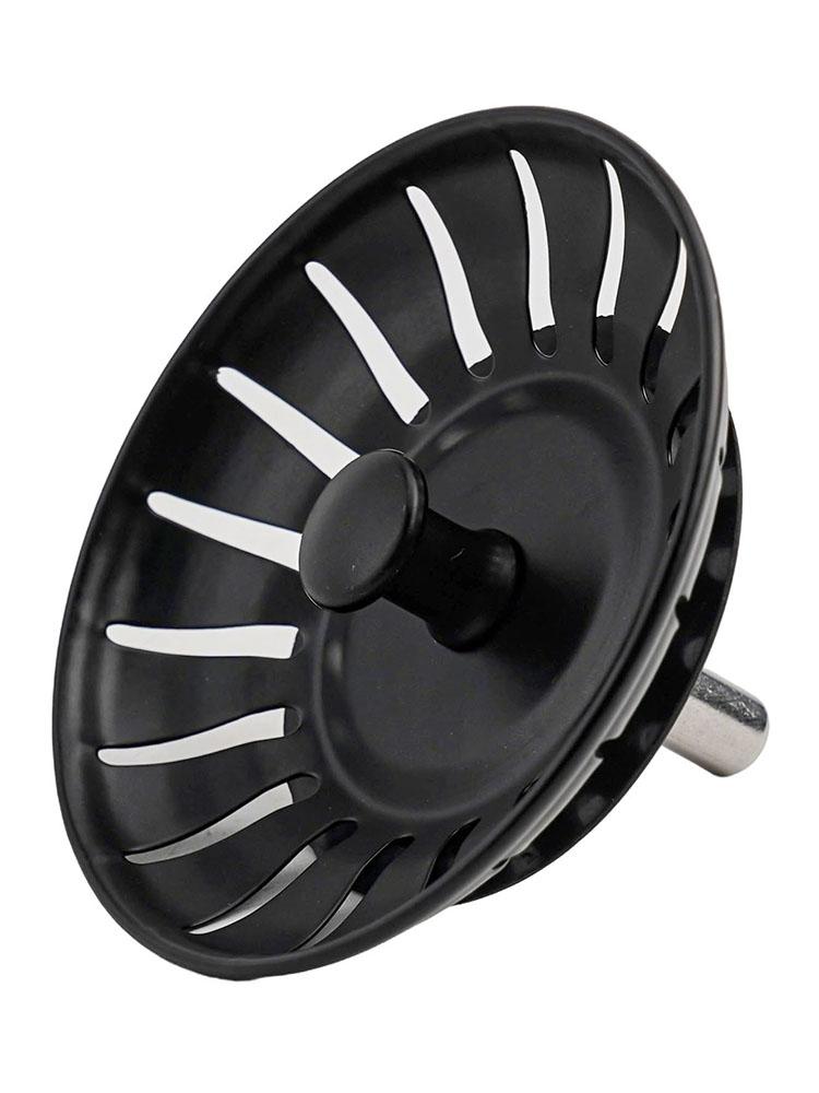 Умело изготовленный черный сливной фильтр для раковины, совместимый с большинством раковин