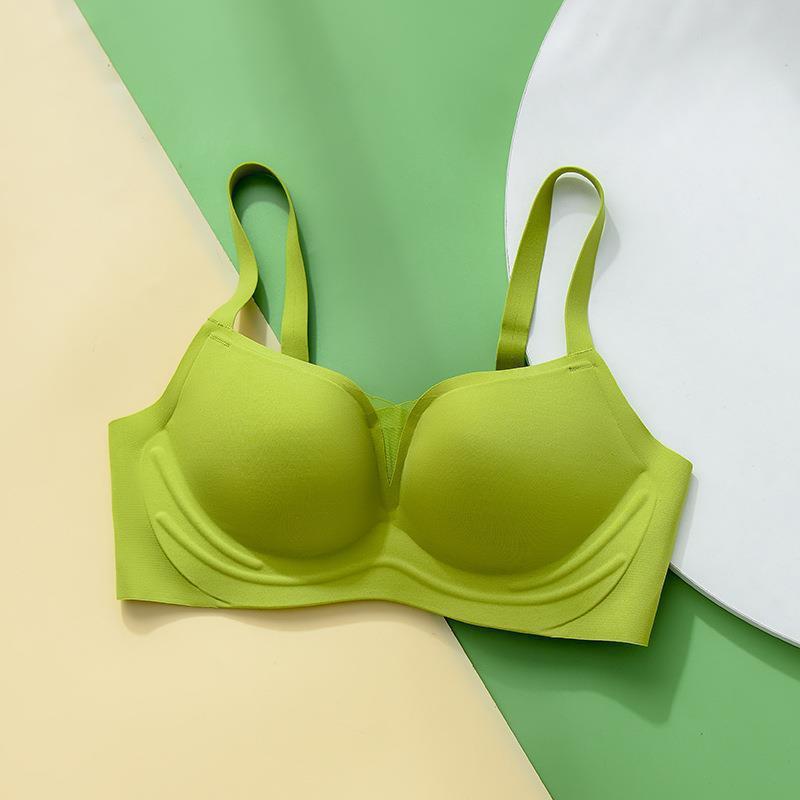 Простой бюстгальтер с драпировкой, бесшовная сетчатая пряжа, гладкая поверхность без косточек, большой, предотвращающий провисание, регулируемый бюстгальтер для поддержки под грудью