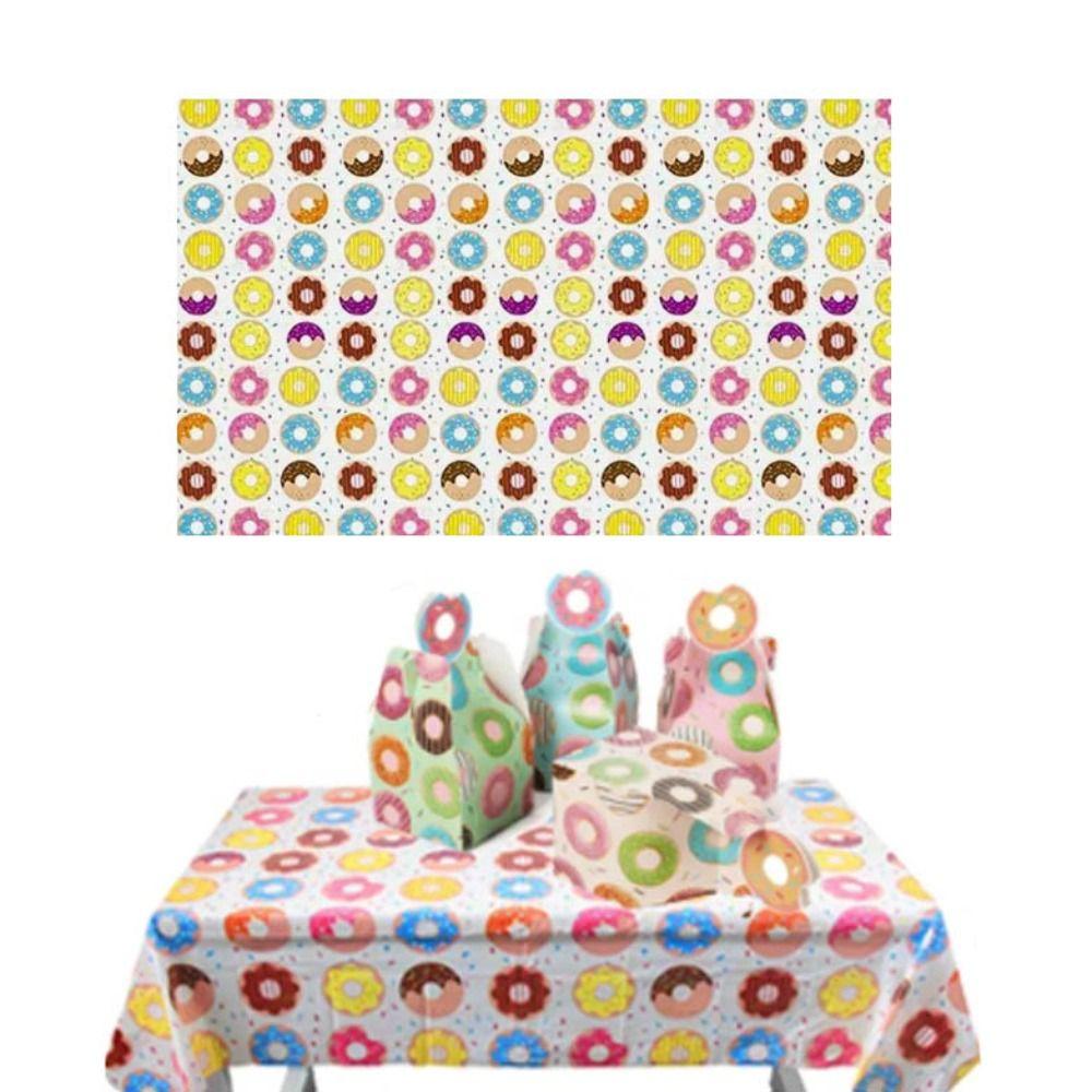 Rectangular Donut Tablecloth Plastic Donut Table Cover Birthday Party Party Decor