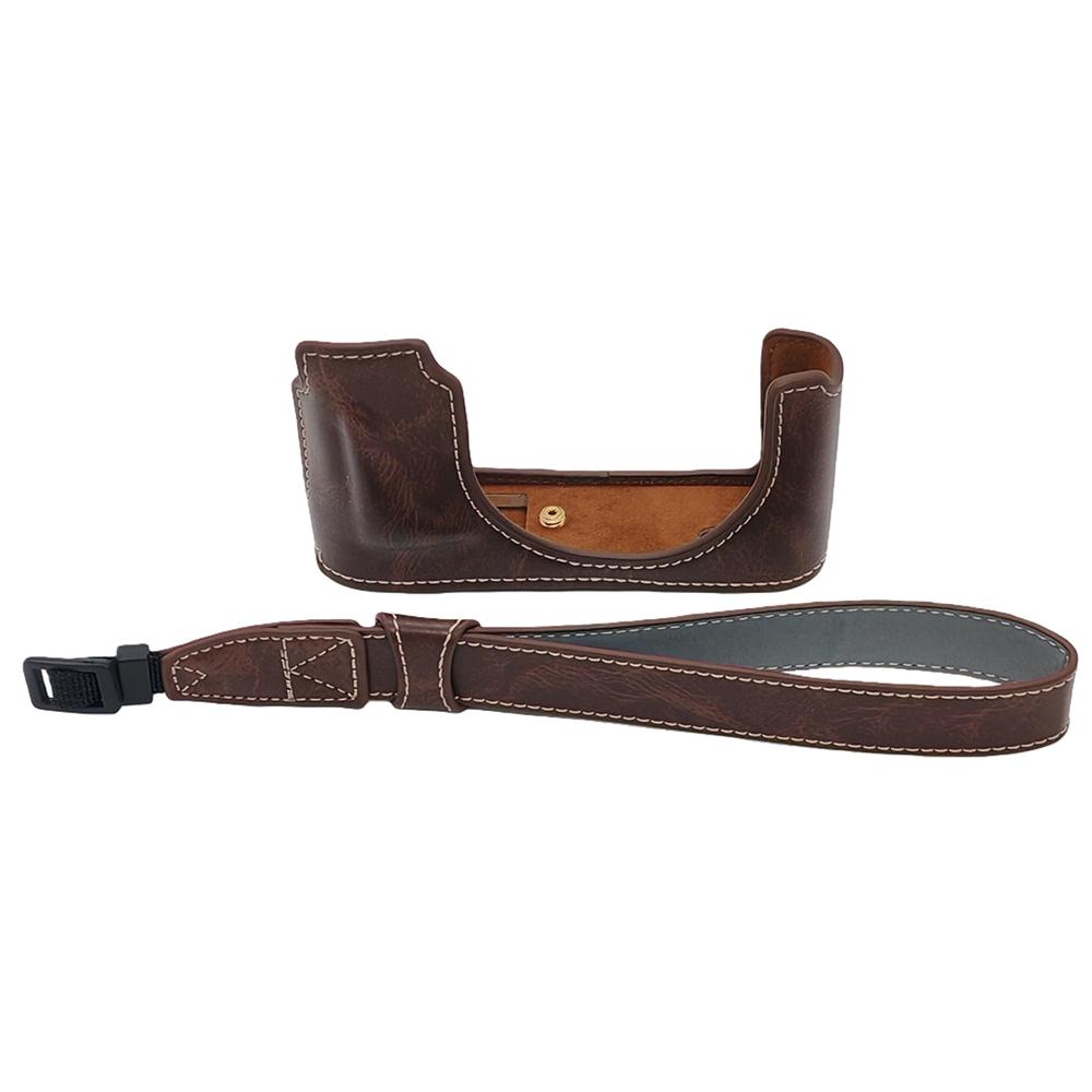 Чехол из ПУ-кожи для камеры Leica D-Lux 8/7/(Тип 109) Дизайн с открывающейся батареей, чехол-полуобложка с ремешком для руки