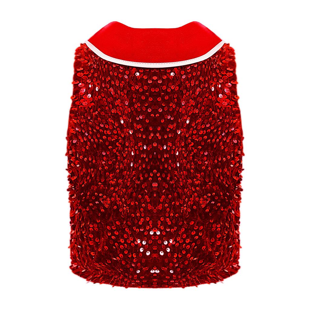 Жилет для танцевальной вечеринки унисекс для детей, блестящий, с бархатными пуговицами, неровный подол с бабочкой для выступлений