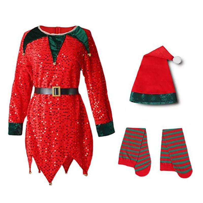 Милый детский костюм рождественского эльфа для праздничных нарядов на Рождество