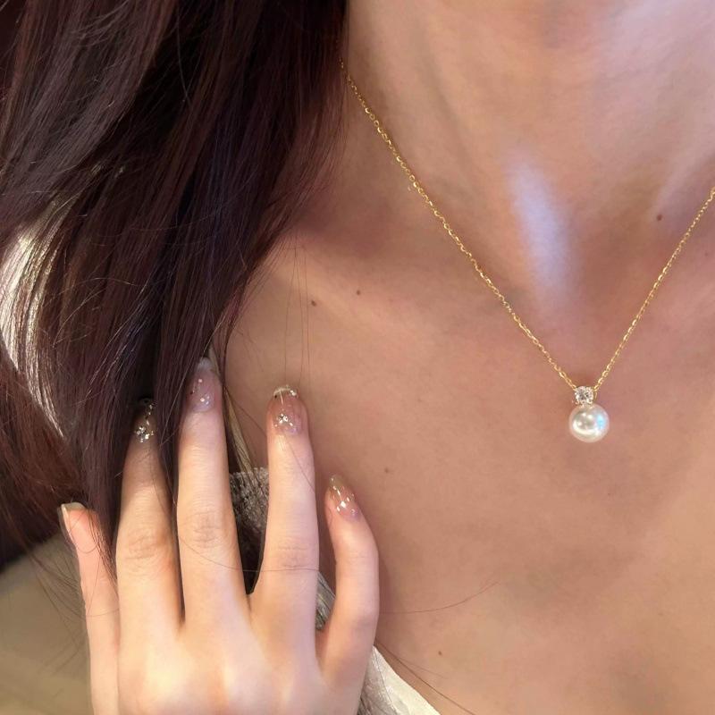 Жемчужное ожерелье женское нишевое легкое роскошное дизайнерское модное темпераментное цепочка на ключицу цепочка на шею цепочка на свитер цепочка из бисера