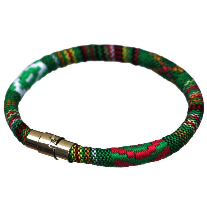 Браслет из нержавеющей стали с магнитной пряжкой, унисекс, в стиле бохо, плетеный хлопковый браслет-манжета ручной работы для мужчин и женщин, браслет на щиколотке для серфера, браслет, браслет