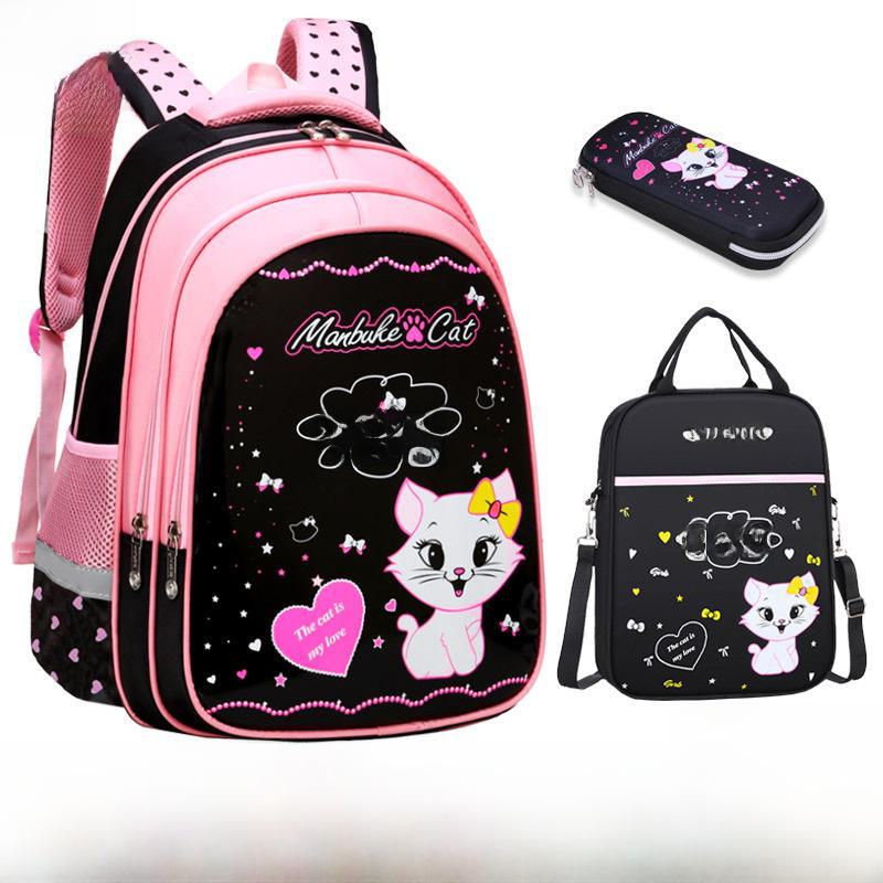 Korean Cute School Backpack for Girls, Grades 1-6, Ages 6-12