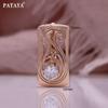 585 Rose Gold Color Inlaid White Color Round Artificial Zircon Ancient Greek Style Earrings