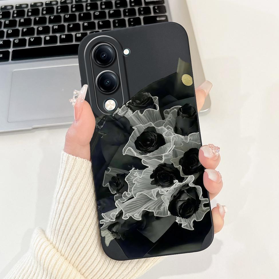 For Vivo Y04 Case V2430 Silicone Cute Cat Fashion Butterfly Flowers Love Painted Back Cover For Vivo Y04 4G Phone Case Bumper