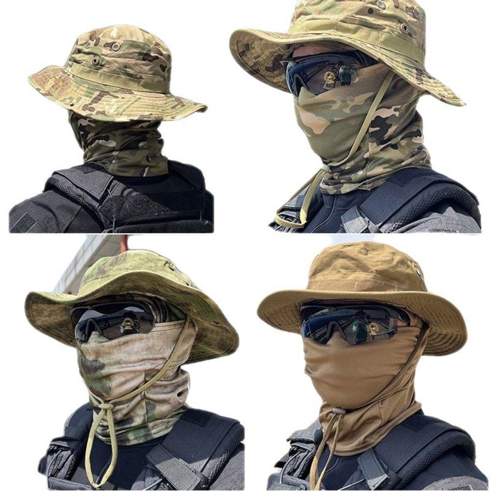 Sunscreen Balaclava Boonie Hat Wide Brim Sun Hat Durable Fishing Cap Full Face Mask Set Climbing