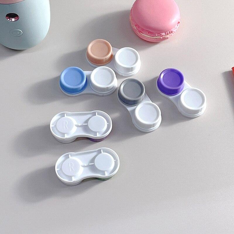 1pc Portable Oval Contact Lenses Case L+R Contact Lens Box Eyewear Case for Eyes Contacts Travel Kit Holder Lens Container