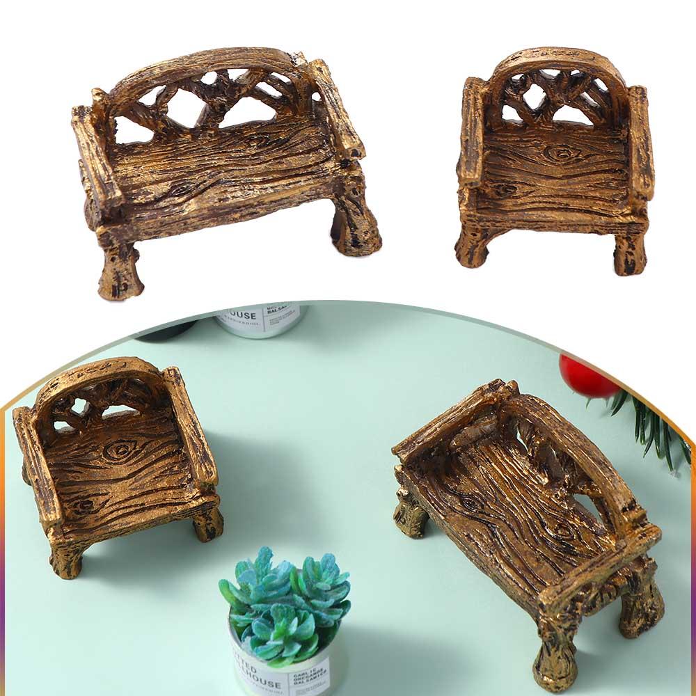 DIY Craft Мини-резиновые садовые стулья, набор скамейки, миниатюрная мебель, фигурки, украшения для парковых сидений