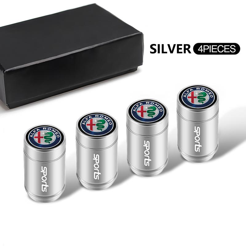 Aluminum Alloy Car Tyre Valves Cap Wheel Air Stem Covers For Alfa Romeo Giulia Stelvio Giulietta 156 159 147 Mito Tonale Brera mdf153