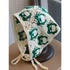1 Ladies Spring New French Pastoral Style Knitted Hollow Triangle Scarf Sweet and Cute Frog Headband Hair Accessories
