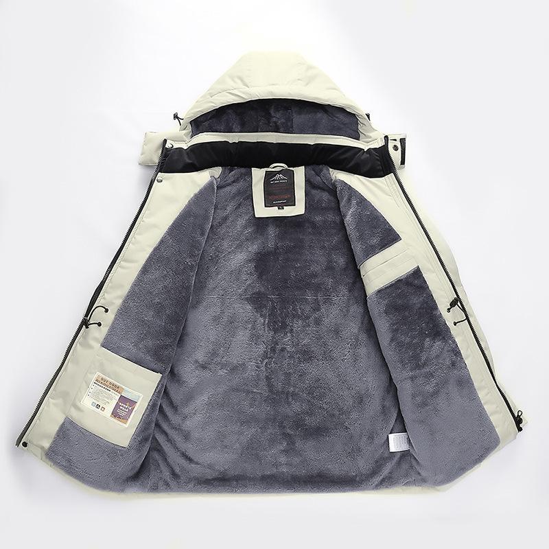 Winter Plus Velvet Thickening Couple Cotton -Padded Jacket Windproof Plus Size Warm Jacket