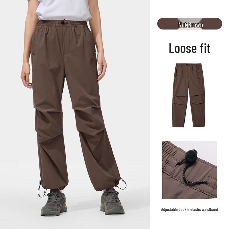 CAMEL Women's Outdoor Quick-Dry Wide-Leg Cargo Pants