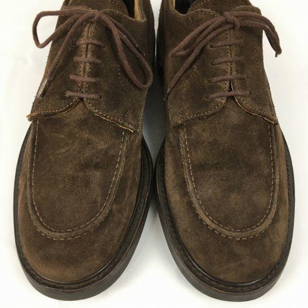 Винтажные туфли U-образного фасона из замшевой кожи GAP, сделано в Италии, темно-коричневые, размер 7.5D 25.0-25.5, мужские(ИСПОЛЬЗОВАЛ)