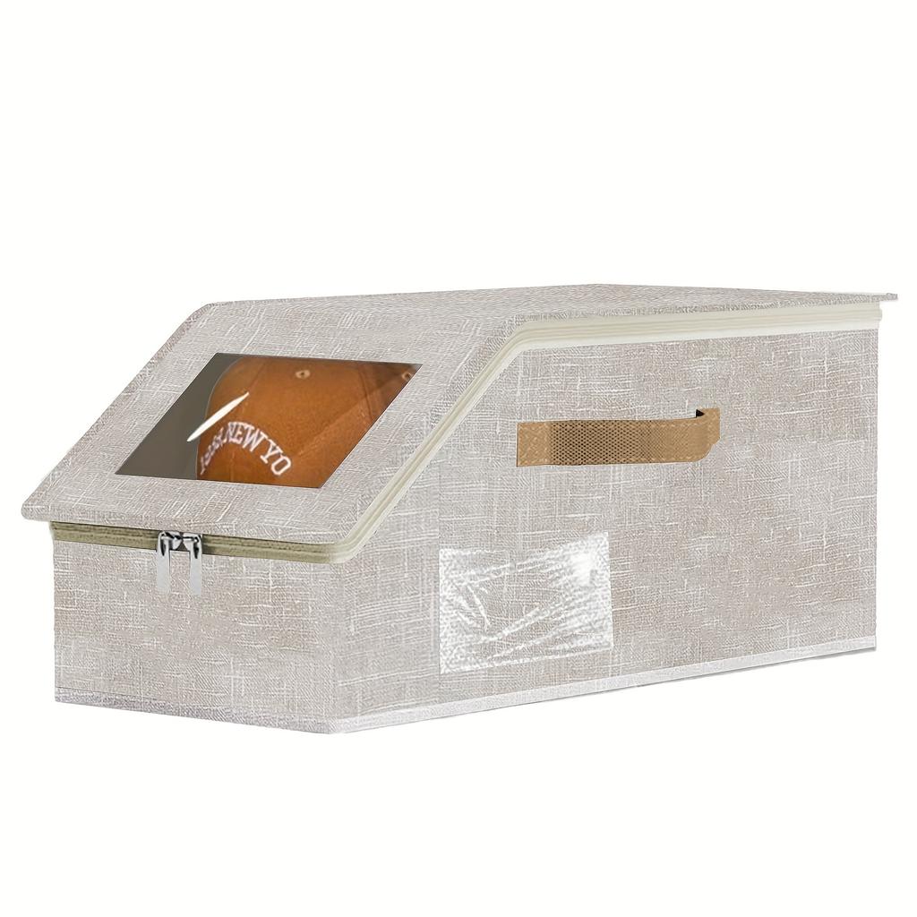 high quality1/2 New Stackable Baseball Cap Storage Box, Hat Organizer, Hat Box, Clothes Storage Box, Hat Rack, Large Capacity, Foldable, Hard