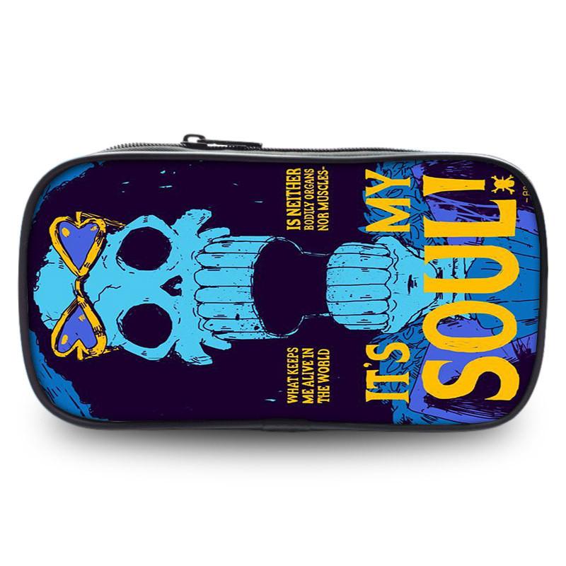 Stylish One Piece Student Pencil Case With Luffy And Zoro Skill Print Oxford Material