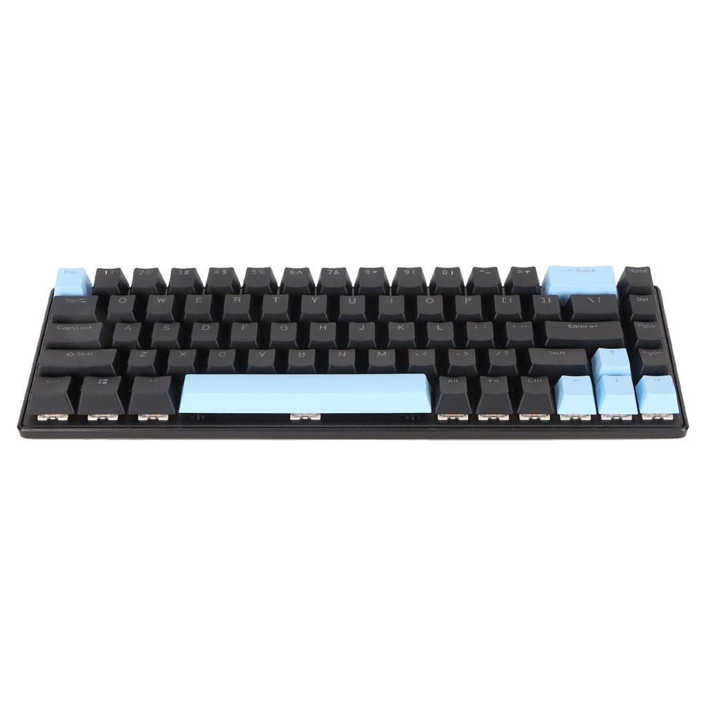 Игровая клавиатура USB 68 клавиш Синие переключатели N-key rollover 10 режимов RGB-подсветки Проводная клавиатура для настольного ПК, ноутбука Черный Синий