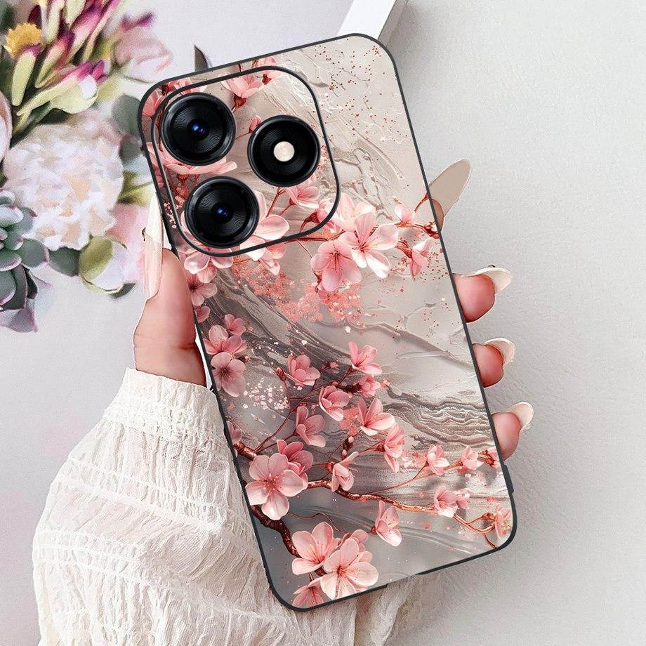Роскошный Матовый Силиконовый Мягкий Чехол Для Tecno Spark 10c 10 Pro Spark10 4G 5G KI5k KI5q KI7 KI8 Capa Цветок Любящее Сердце Бантик Etui