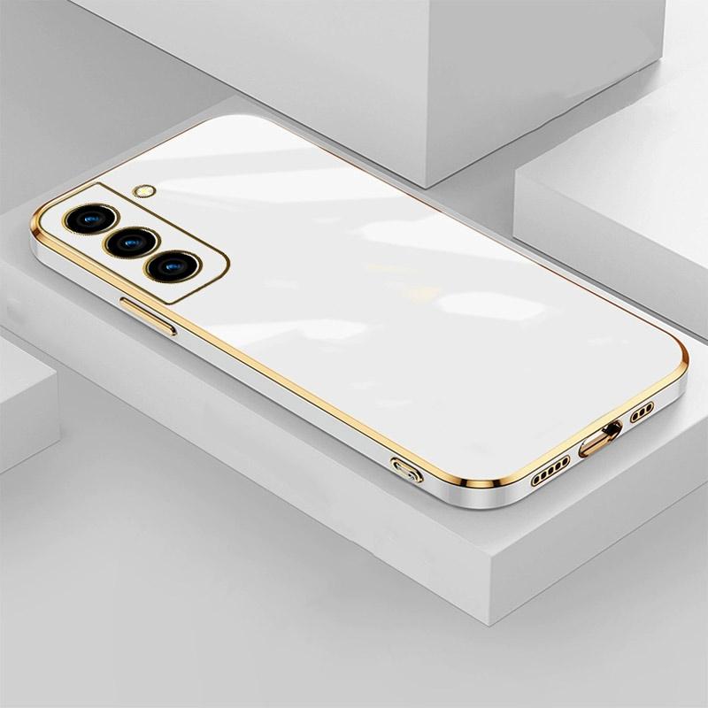 Luxury Plating Square Phone Case For Samsung S22 Ultra S23 S21 Plus S21 FE Case Cover For Galaxy S 21 S22 S20 FE Silicone Case