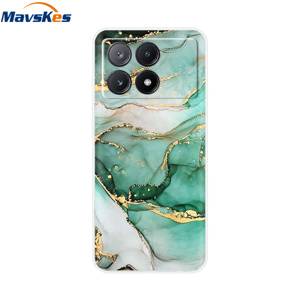 Чехол для мобильного телефона Для Poco X6 Pro Чехол-крышка Милые Прозрачные Мягкие Силиконовые Чехлы Для Poco X6 Pro Чехол PocoX6 Pro Задняя Крышка Fundas
