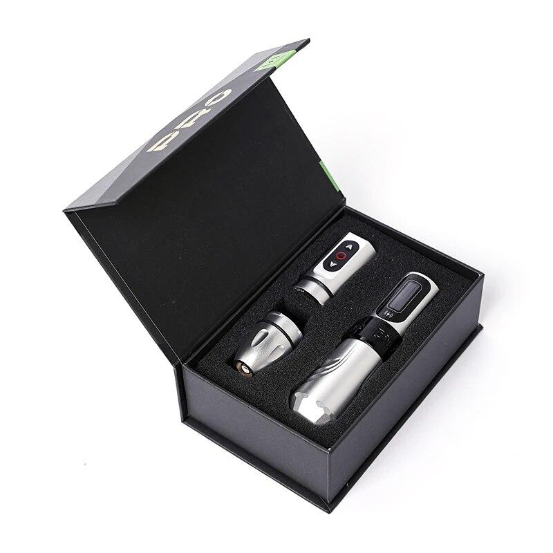 Беспроводная машина для тату-ручки MAX PRO, бесщеточный двигатель, две батареи со светодиодным дисплеем, инструменты для перманентного макияжа