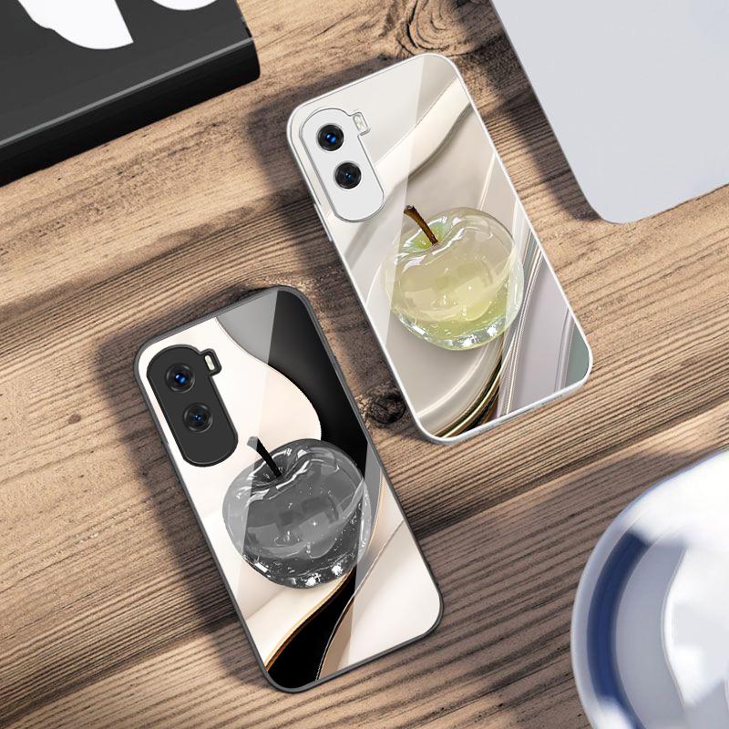 Прозрачный цветной яблоко Для Honor 200 90 8X 9X Pro Lite P50 P40 Nova 10 11i P60 Magic4 6 Mate 20 50 Закаленное стекло Чехол для телефона