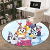 Bluey Friends Adventure Round Rug for Livingroom,Bedroom, Palyroom, Chair Rug, Area rug, Circle Carpet, Fan Christmas gift