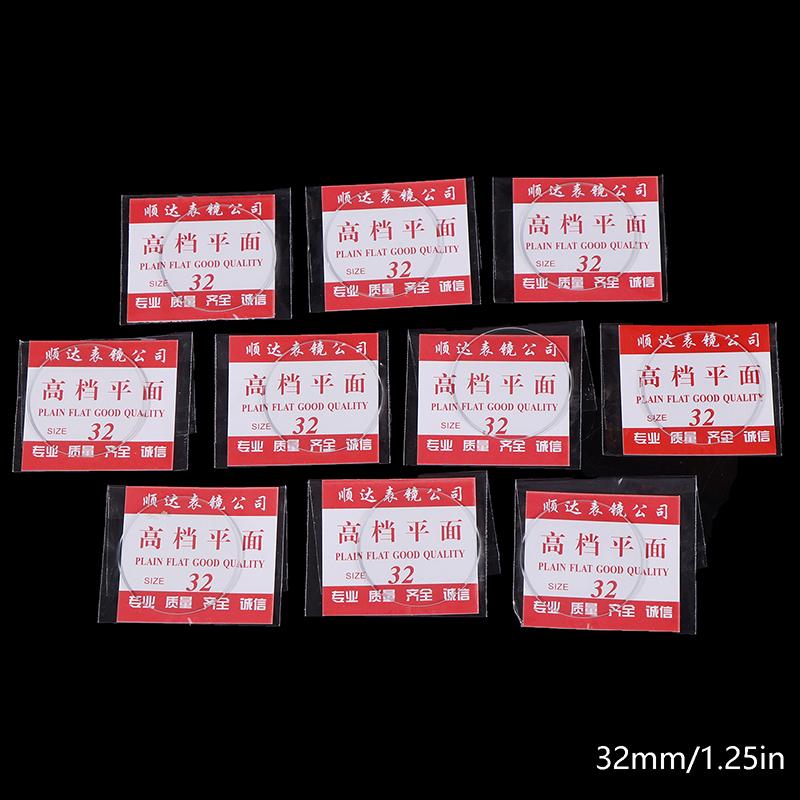 10 шт. 28-39 мм плоское минеральное стекло для часов, запасная часть для плоских часов, толщина 1 мм для ремонта часов