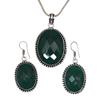Onyx Green Pendant Set Earrings Jewelry Gemstone Handmade Ethnic
