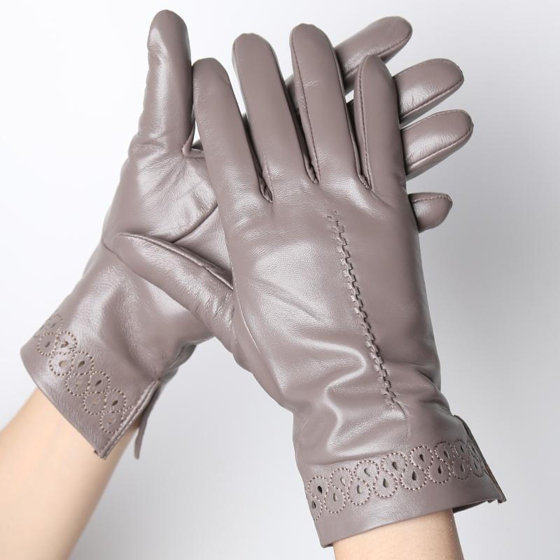 Модные женские перчатки высокого качества, цветные зимние теплые тонкие перчатки из овчины, 2024 г.