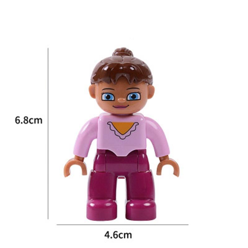 Фигурка, модель большого размера, минифигурка, строительный блок, кукла, семейная, профессиональная, совместимая с игрушкой с большими частицами