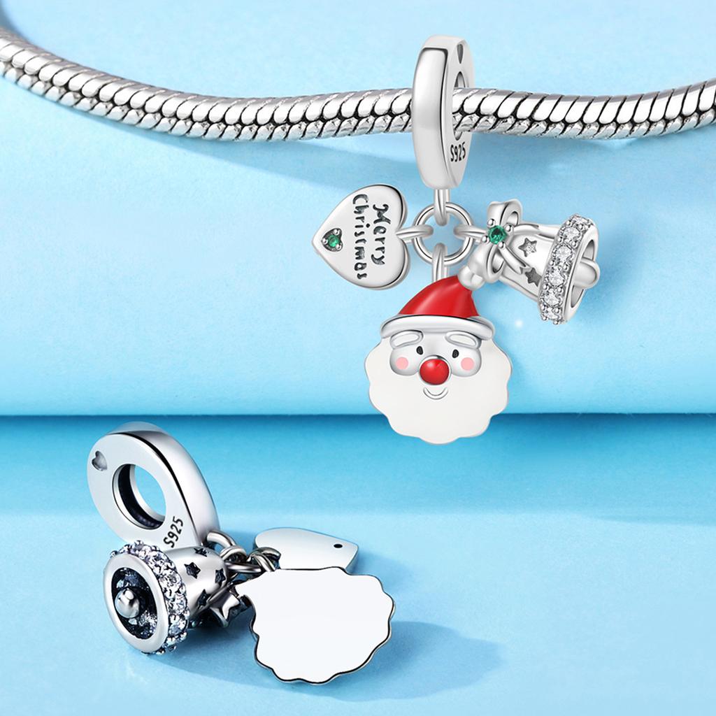 Оригинальные серебряные шармы Рождественские бусины-снежинки для шармов Медные бусины для браслета Изготовление ювелирных изделий Женский подарок