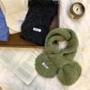 Autumn and Winter Scarf Women's New Versatile Small Ears Solid Color Small Scarf Knitted Wool Cross Scarf