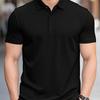 Summer Men's Casual Shirt Fashionable Solid Color Polyester Fiber Design Short Sleeved Comfortable Polo Shirt