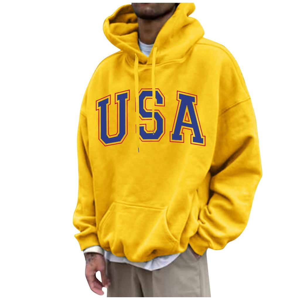 Men's Loose Printed Hooded Sweatshirt Men's Casual Fashion Sports Sweatshirt