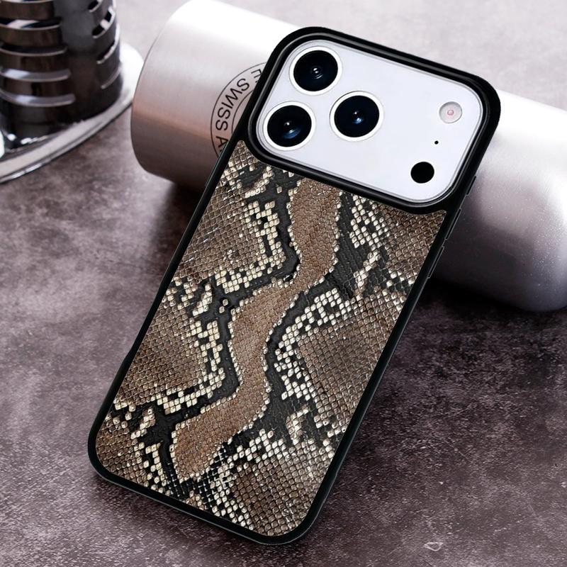 Чехол для телефона с кожей кобры и питона для iPhone 17 16 15 14 13 12 11 Pro Max Plus 17Air Мягкий силиконовый чехол