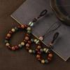 Bag Hanging Wooden Beaded Pendant Charm Beads Lanyard Creative Car Key Ring  Key Decor