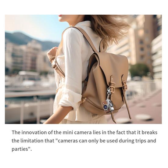 Мини-камера размером с большой палец с откидным экраном, крошечная ретро цифровая камера-брелок с 1,47-дюймовым ЖК-экраном, винтажная