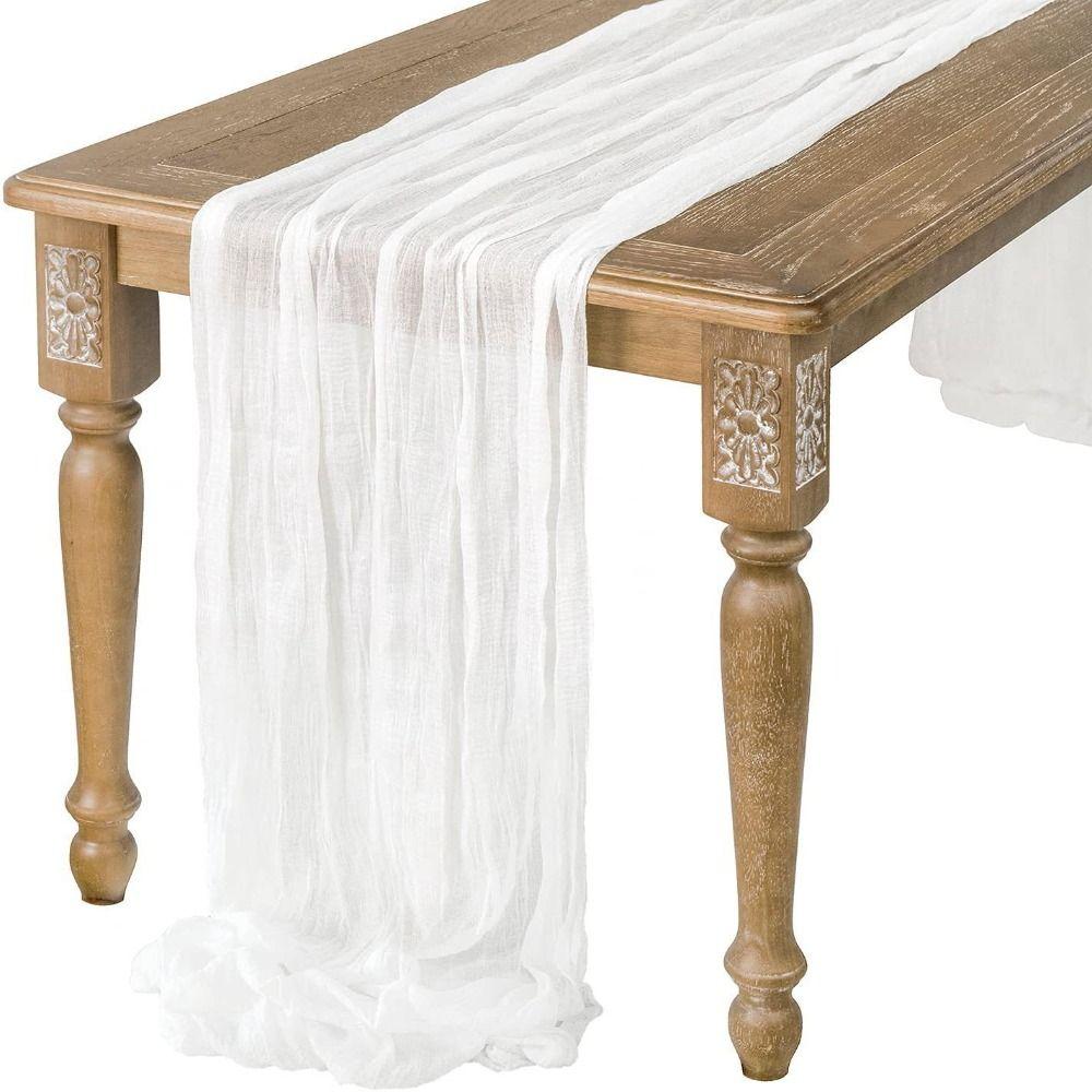 90x180/300cm Gauze Tablecloth Rustic Country Cheesecloth Table Setting  Dinning Decor