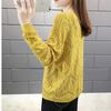Hollow Women's Knitwear Spring and Autumn Style V-neck Loose Bottoming Shirt Short Long-sleeved Sweater Coat