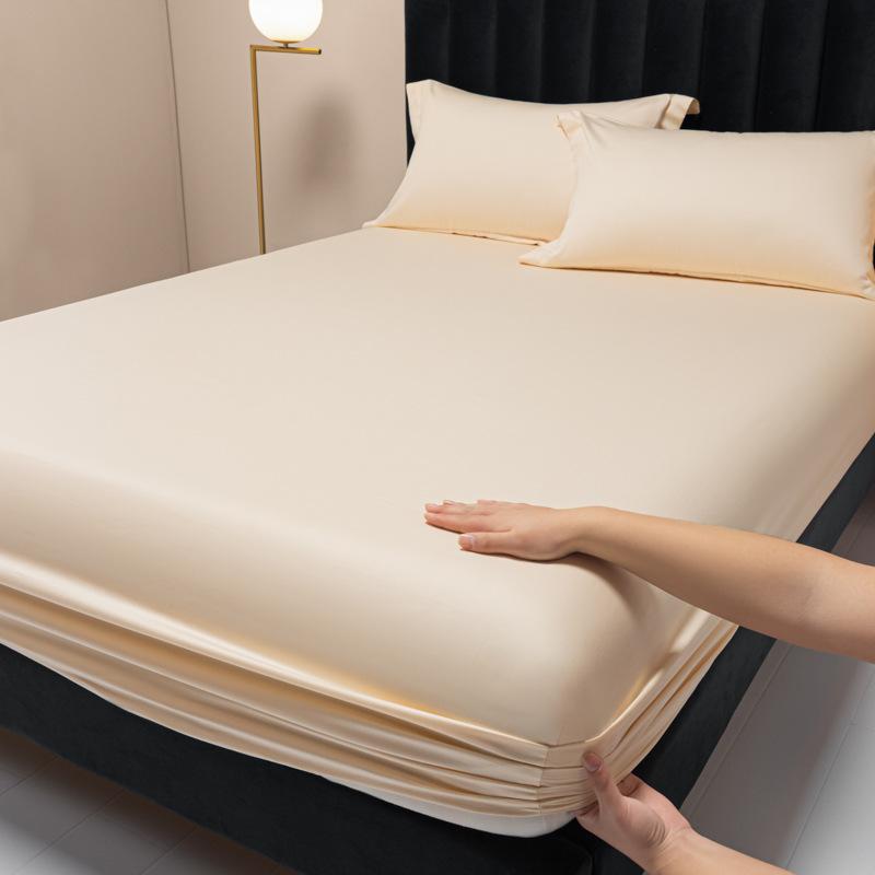 Новая цельная простыня из длинноволокнистого хлопка с 100 нитями, сплошной цвет, легкий роскошный защитный чехол для матраса