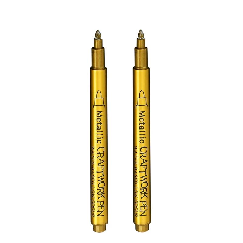 Золотисто-серебряный металлический маркер, водостойкая перманентная ручка-маркер для камня, кружки, керамики, стекла, принадлежности для самостоятельной покраски