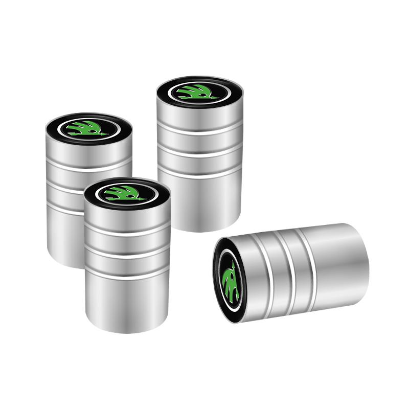 4Pcs Metal Car Wheel Tire Valve Caps Stem Case Covers Accessories For Skoda Kodiaq Octavia Enyaq iV Scala Superb Karoq Vision RS MN7