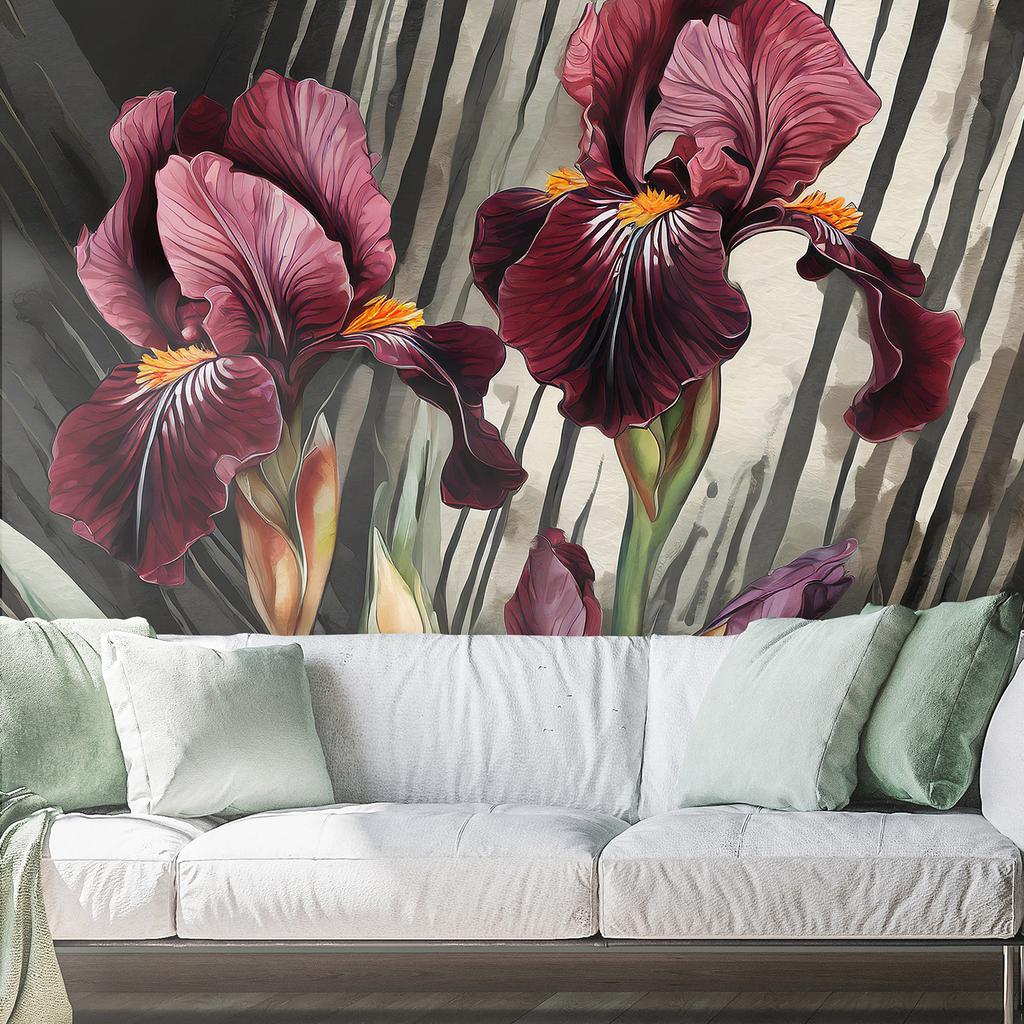 Wallpaper Red Flowers Abstraction